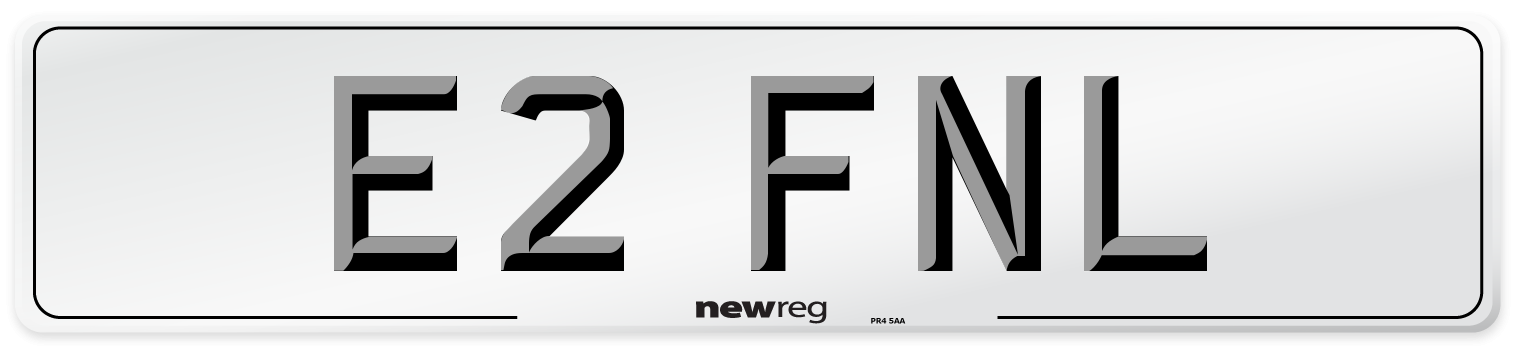 E2 FNL Number Plate from New Reg